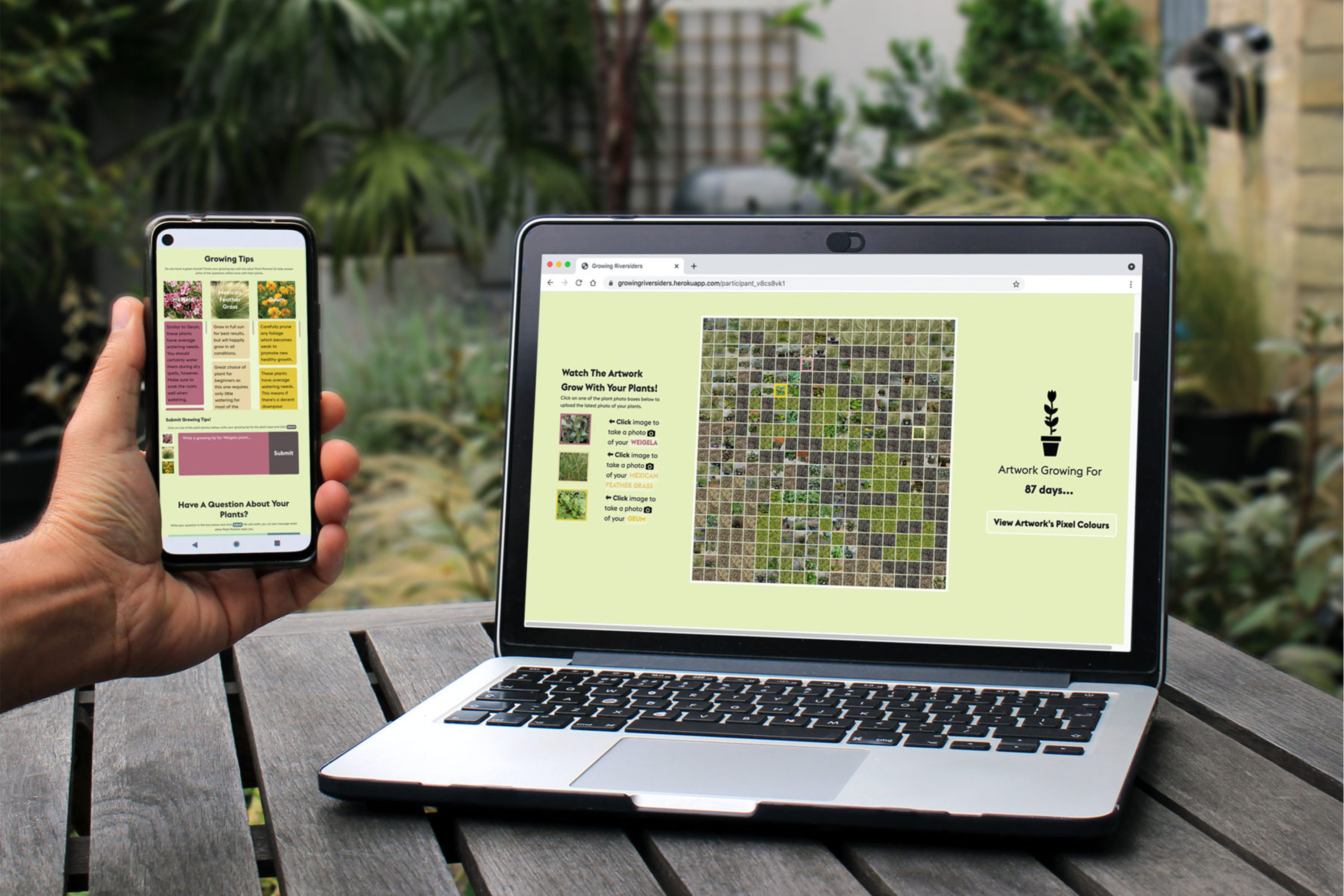 Digital platform and mobile web app for Growing Riversiders participants